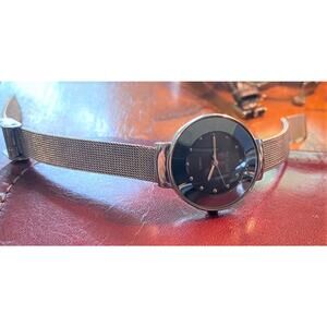 Women's Bay Studio Watch, Silver Tone with Black Face, New Battery